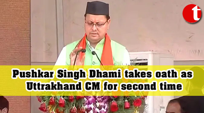 Pushkar Singh Dhami takes oath as Uttrakhand CM for second time
