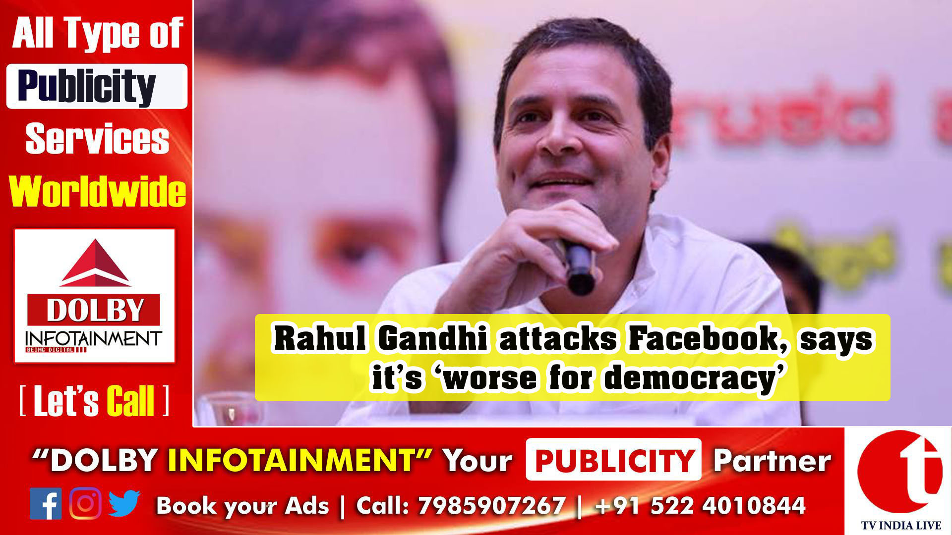 Rahul Gandhi attacks Facebook, says it’s ‘worse for democracy’