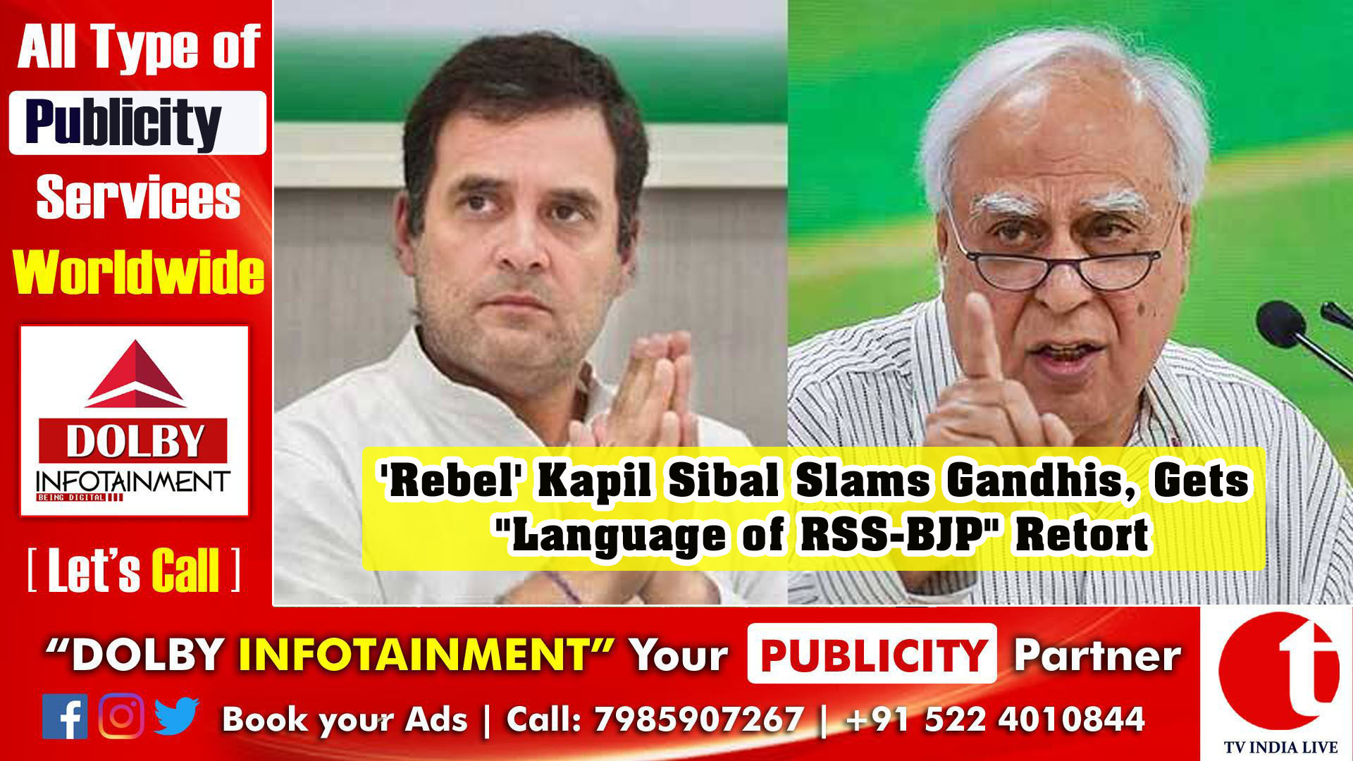 'Rebel' Kapil Sibal Slams Gandhis, Gets "Language of RSS-BJP" Retort