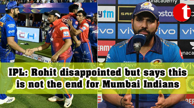 IPL: Rohit disappointed but says this is not the end for Mumbai Indians