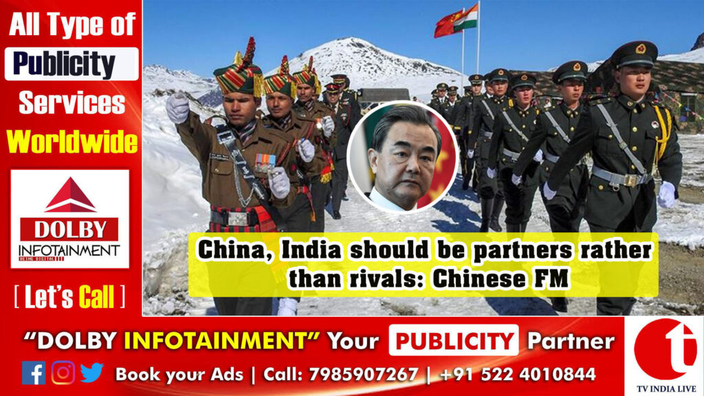 China, India should be partners rather than rivals: Chinese FM
