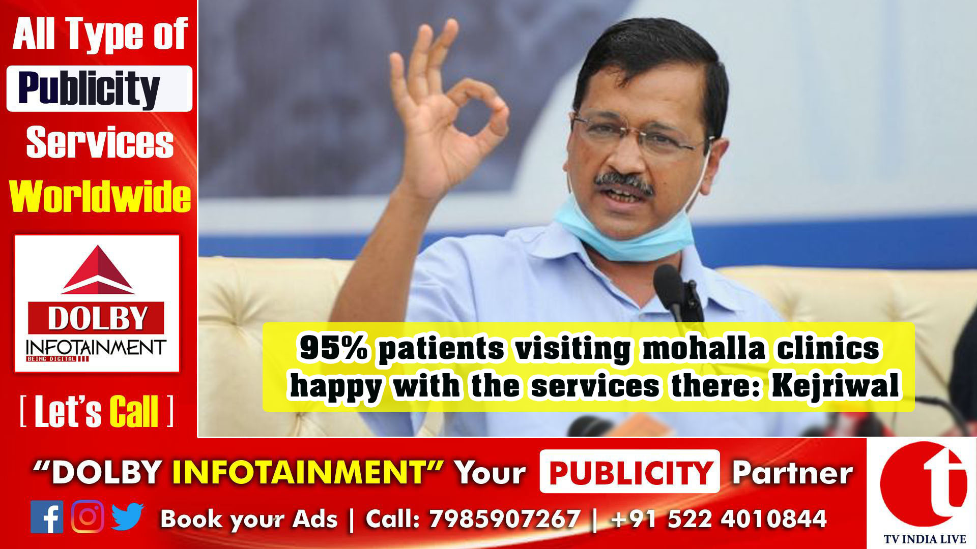 95% patients visiting mohalla clinics happy with the services there: Kejriwal