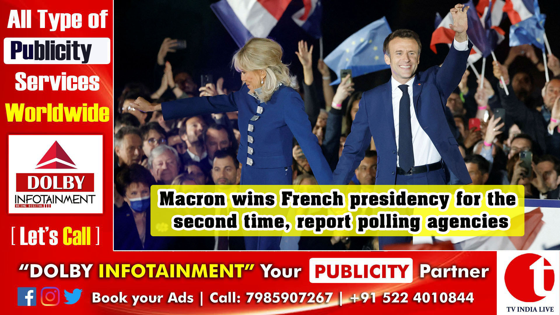 Macron wins French presidency for the second time, report polling agencies