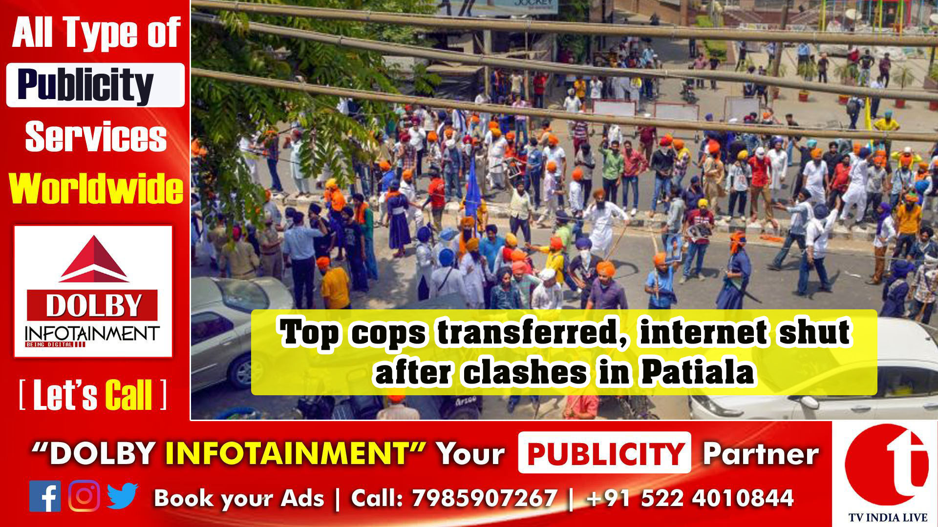 Top cops transferred, internet shut after clashes in Patiala