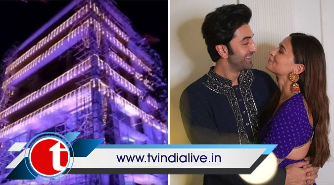 Ranbir's bungalow lit up ahead of wedding with Alia