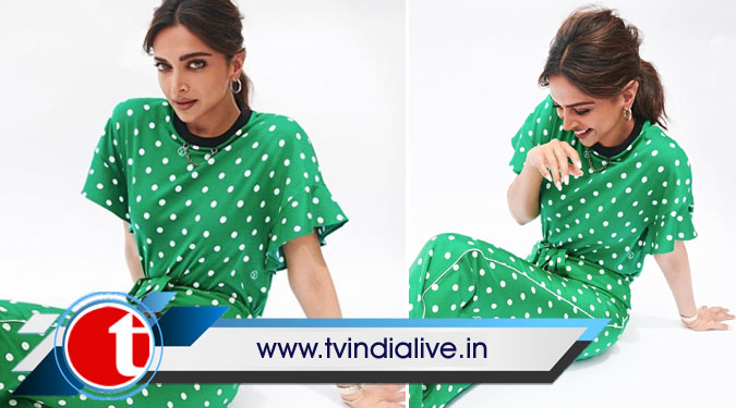 Deepika reveals her retro side in green polka-dotted jumpsuit