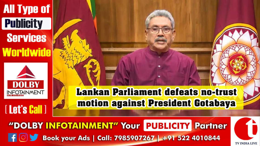 Lankan Parliament defeats no-trust motion against President Gotabaya