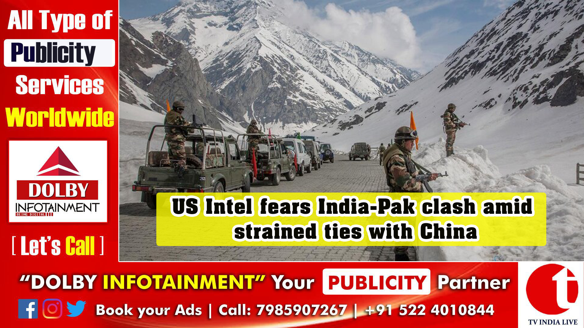 US Intel fears India-Pak clash amid strained ties with China
