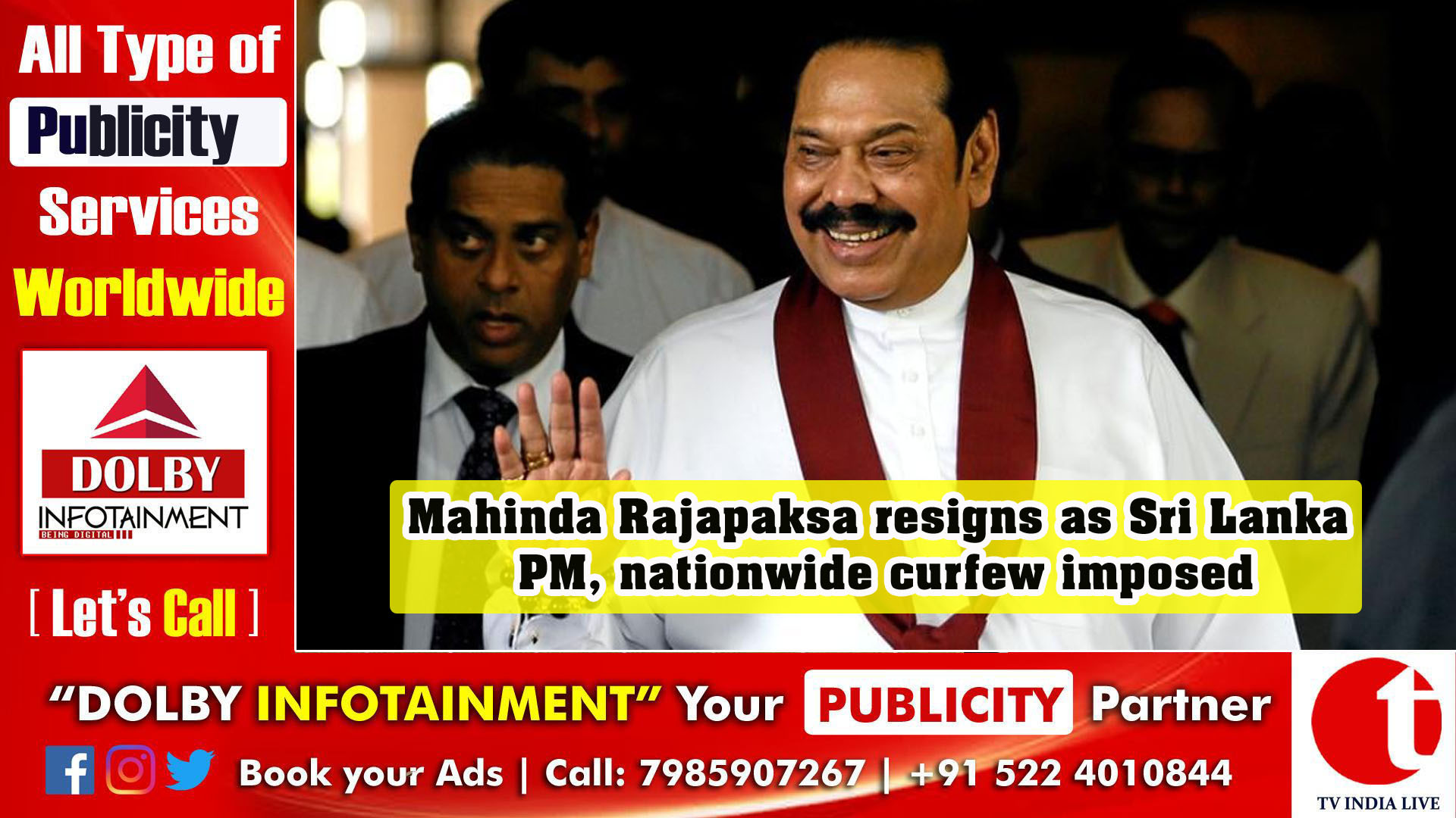Mahinda Rajapaksa resigns as Sri Lanka PM, nationwide curfew imposed