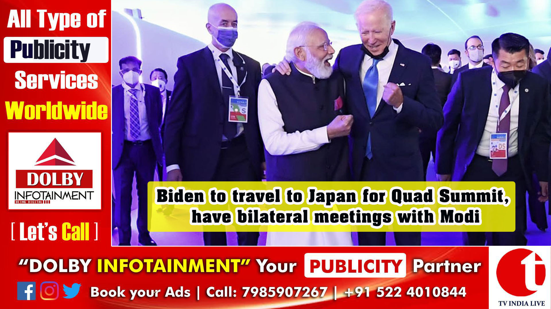 Biden to travel to Japan for Quad Summit, have bilateral meetings with Modi