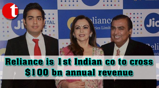 Reliance is 1st Indian co to cross $100 bn annual revenue
