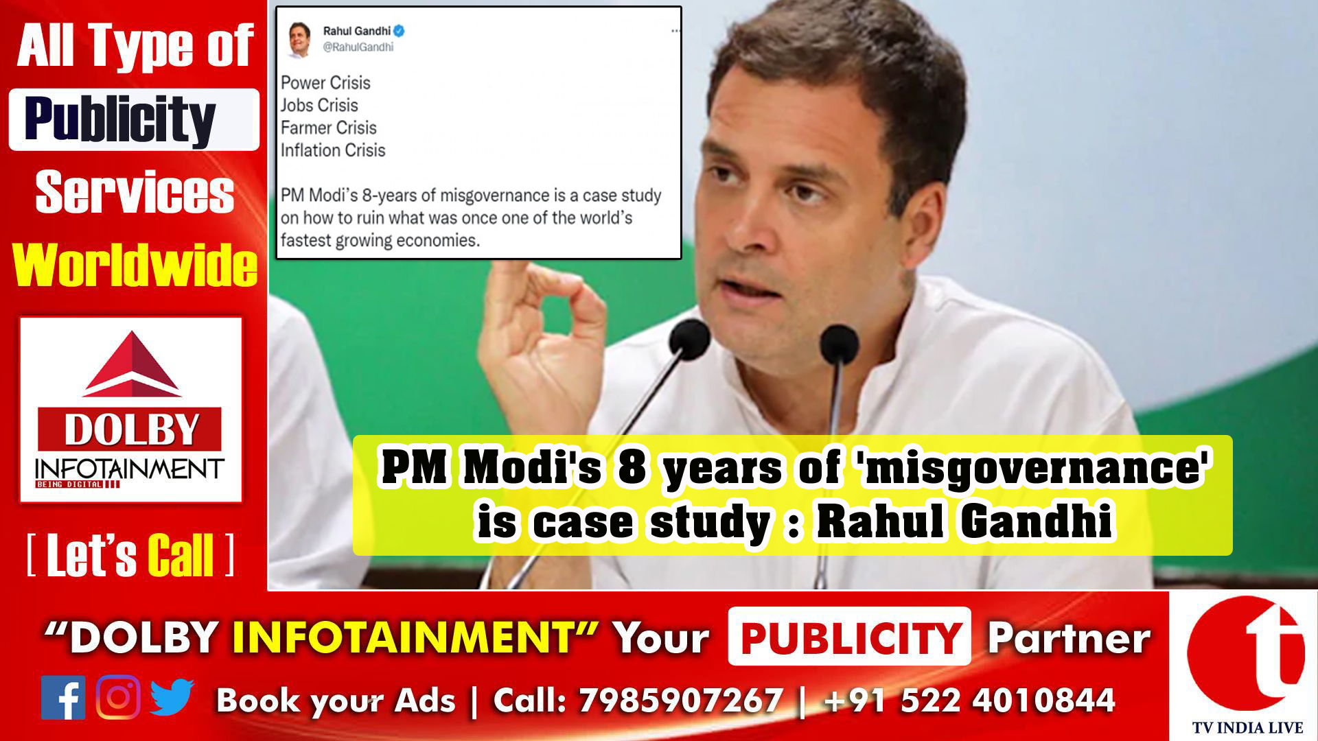 PM Modi's 8 years of 'misgovernance' is case study: Rahul Gandhi