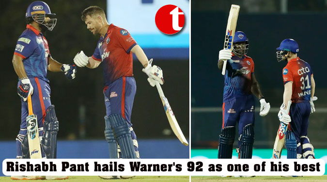 Rishabh Pant hails Warner's 92 as one of his best