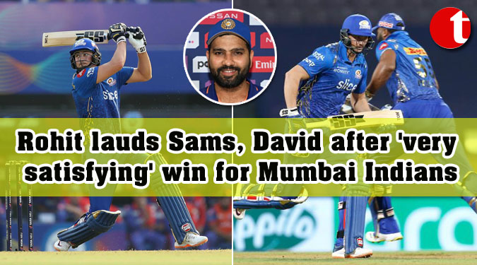 Rohit lauds Sams, David after 'very satisfying' win for Mumbai Indians