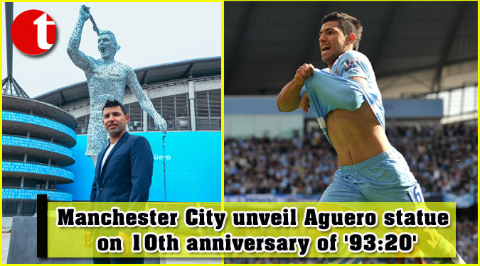 Manchester City unveil Aguero statue on 10th anniversary of '93:20'v