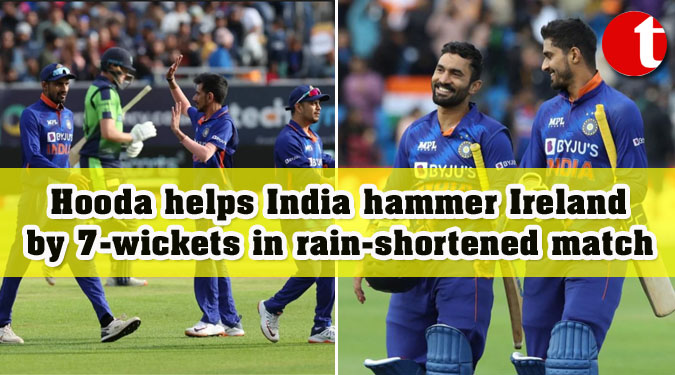 1st T20I: Hooda helps India hammer Ireland by 7-wickets in rain-shortened match