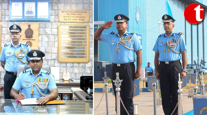 Air Commodore Partho Sankar Gangopadhayay took over the Command of Air Force Station Kanpur From Air Commodore N. Karthikeyan