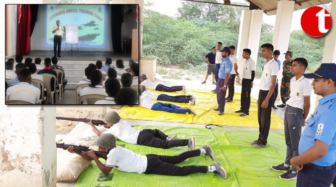 Naval NCC Cadets Carry out Firing Practice as a part of Annual Trainning Camp held at La Martiniere College, Lucknow