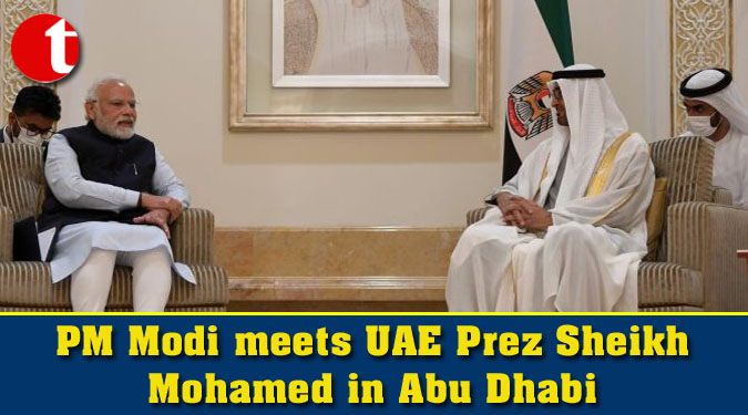 PM Modi meets UAE Prez Sheikh Mohamed in Abu Dhabi