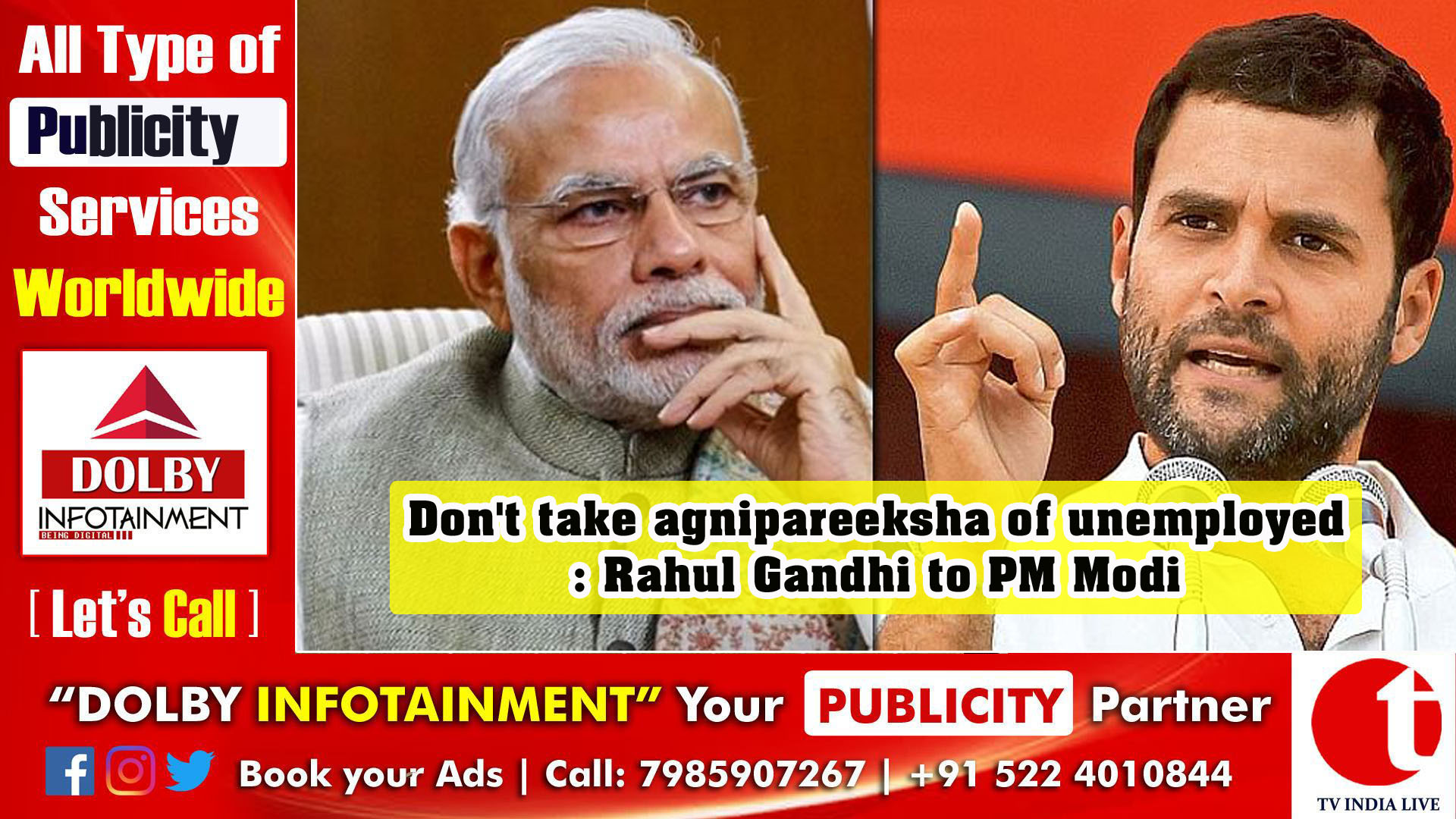 Don't take agnipareeksha of unemployed: Rahul Gandhi to PM Modi