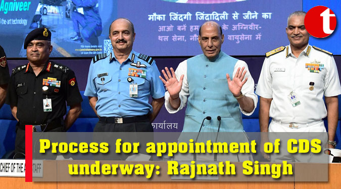 Process for appointment of CDS underway: Rajnath Singh