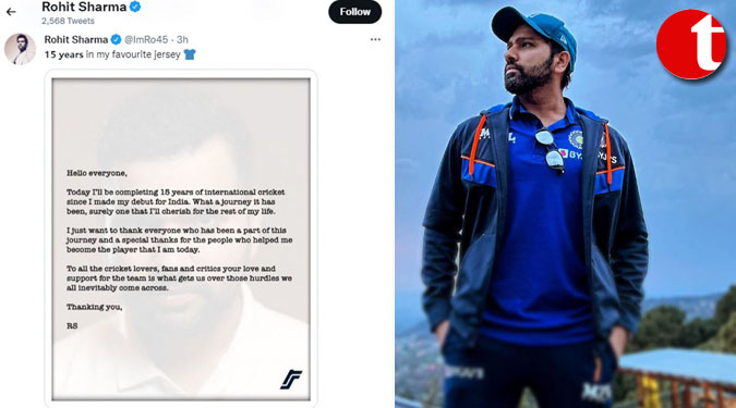 Rohit pens a heartfelt note after 15 years in international cricket