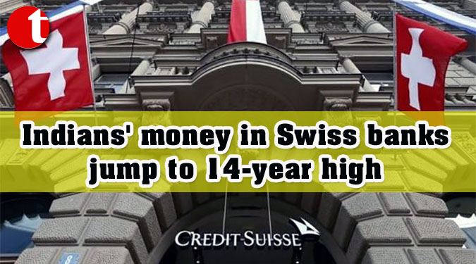 Indians' money in Swiss banks jump to 14-year high