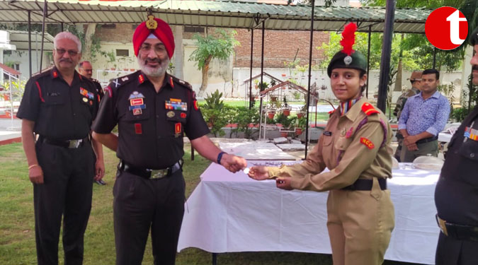 Under Officer Vaishnavi Giri of 19 UP NCC Girls Battalion Awarded DGNCC Commendation Card by Director General NCC, New Delhi