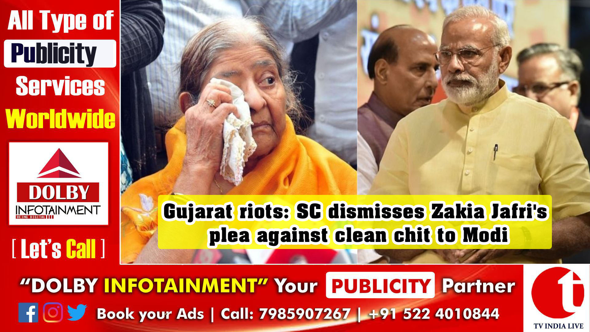 Gujarat riots: SC dismisses Zakia Jafri's plea against clean chit to Modi