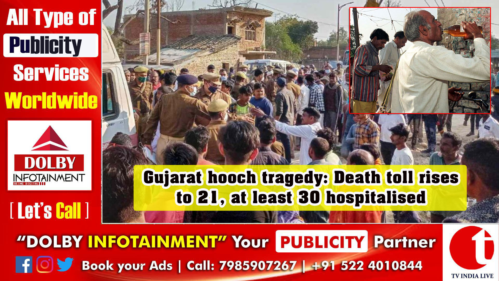 Gujarat hooch tragedy: Death toll rises to 21, at least 30 hospitalised