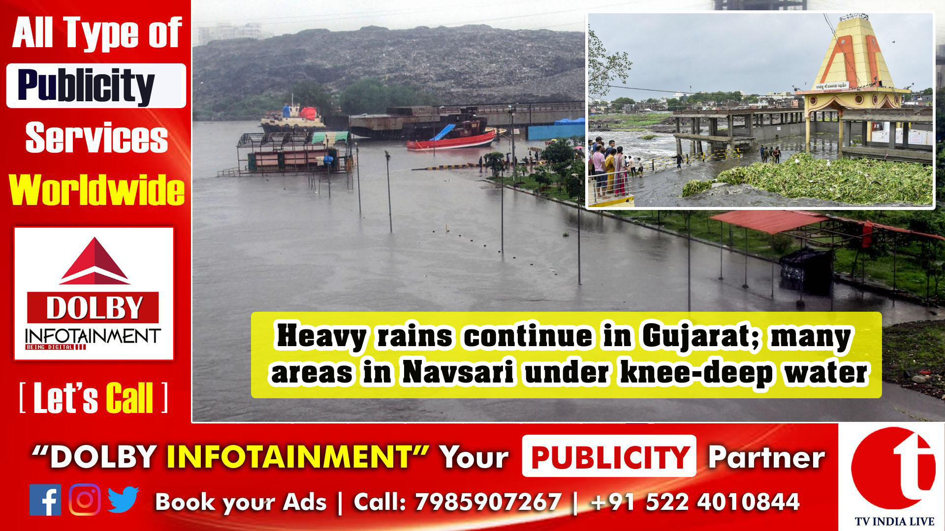 Heavy rains continue in Gujarat; many areas in Navsari under knee-deep water