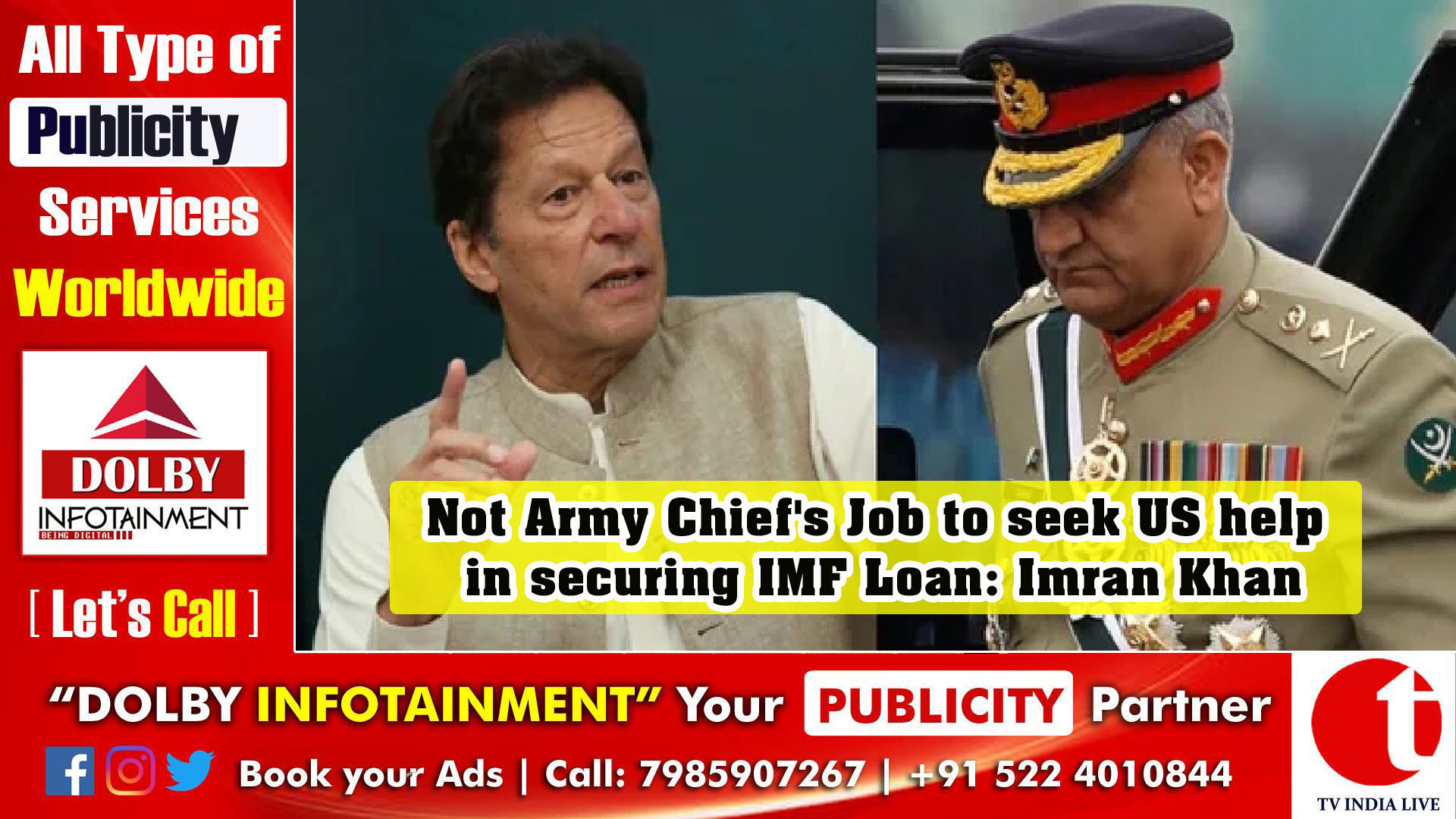 Not Army Chief's Job to seek US help in securing IMF Loan: Imran Khan