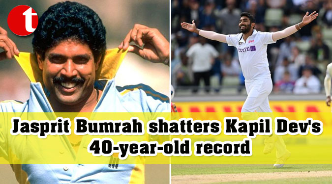 Jasprit Bumrah shatters Kapil Dev’s 40-year-old record