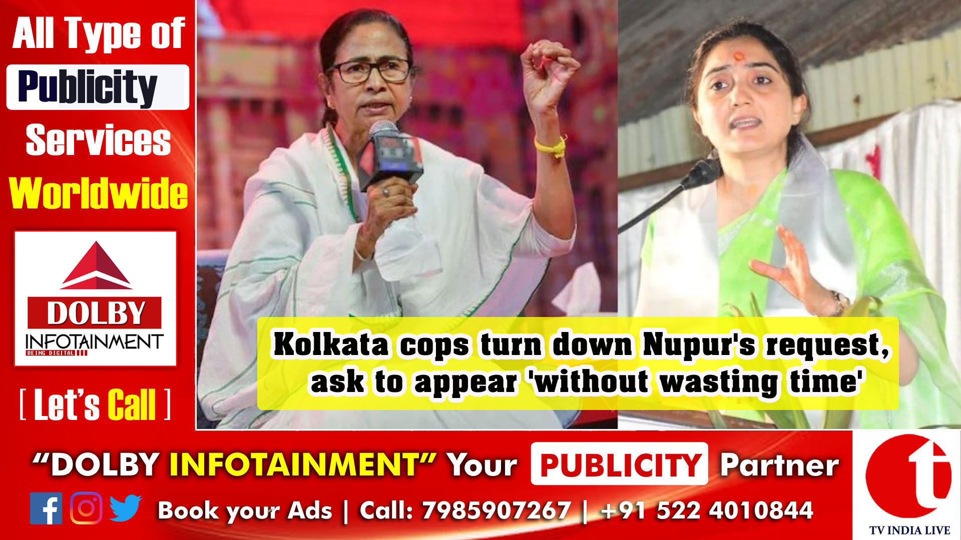 Kolkata cops turn down Nupur's request, ask to appear 'without wasting time'