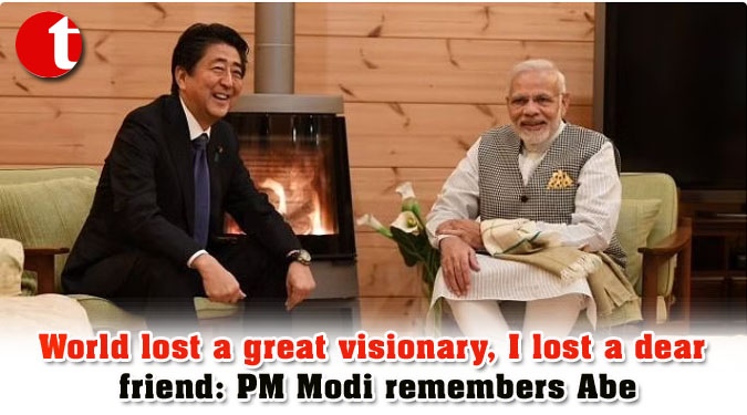 World lost a great visionary, I lost a dear friend: PM Modi remembers Abe