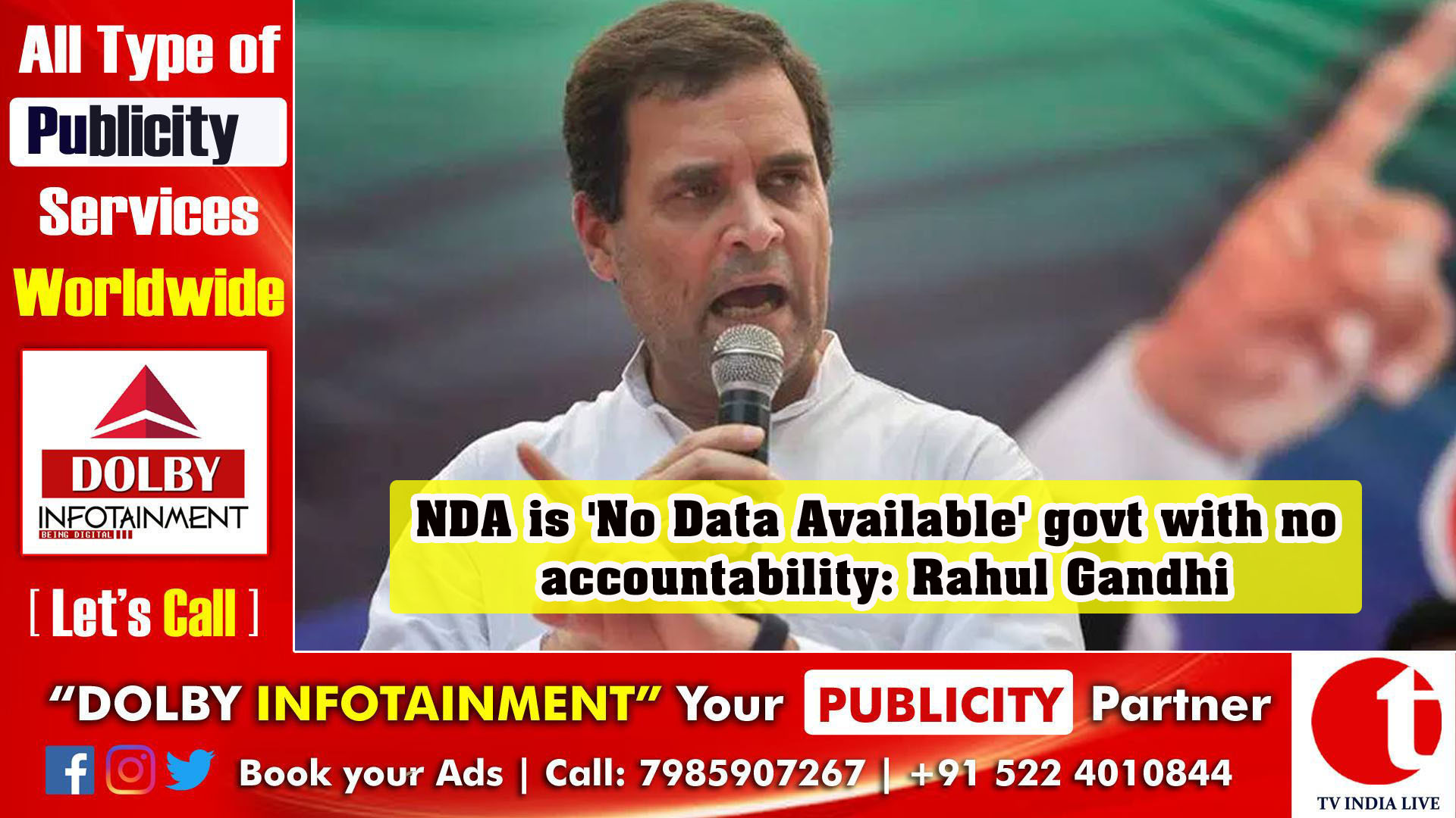 NDA is 'No Data Available' govt with no accountability: Rahul Gandhi