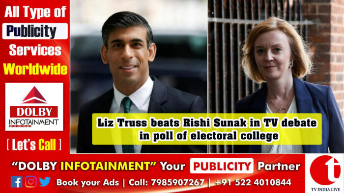 Liz Truss beats Rishi Sunak in TV debate in poll of electoral college