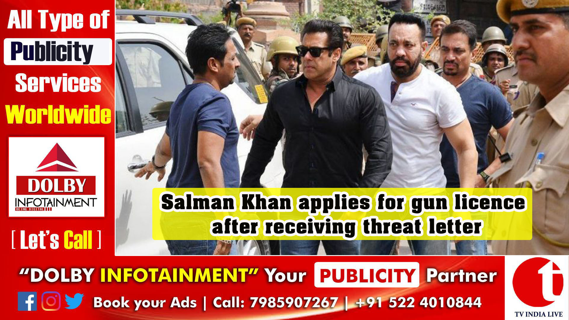 Salman Khan applies for gun licence after receiving threat letter