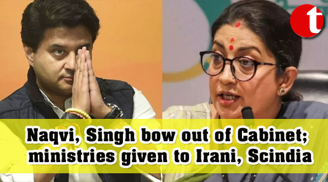 Naqvi, Singh bow out of Cabinet; ministries given to Irani, Scindia