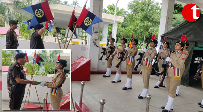 Brigadier Ravi Kapoor inspects the Combined Annual Training Camp-214 conducted by 20 UP Girls Battalion NCC Lucknow in Cantt