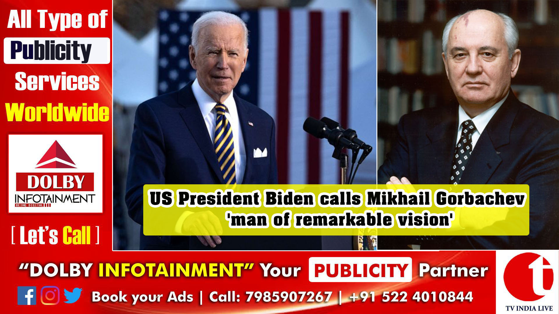 US President Biden calls Mikhail Gorbachev 'man of remarkable vision'