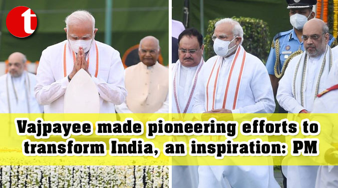 Vajpayee made pioneering efforts to transform India, an inspiration: PM