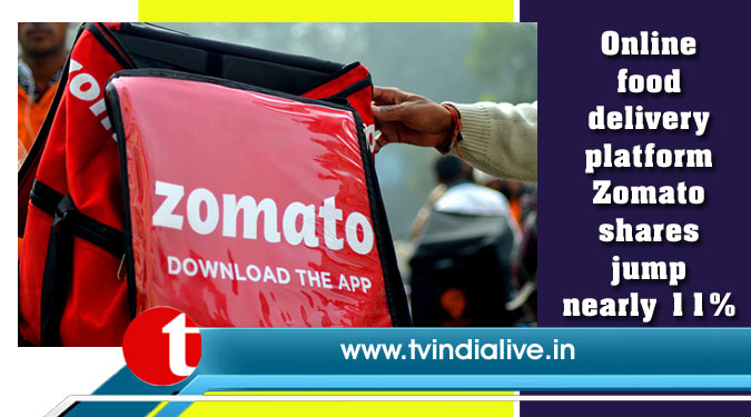 Online food delivery platform Zomato shares jump nearly 11%
