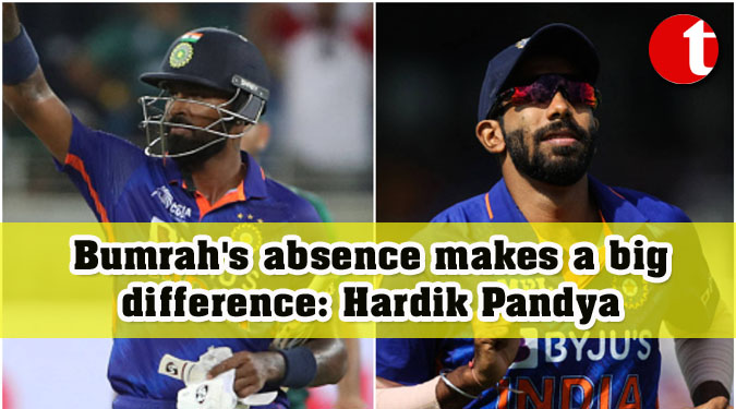 Bumrah's absence makes a big difference: Hardik Pandya