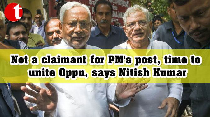 Not a claimant for PM's post, time to unite Oppn, says Nitish Kumar