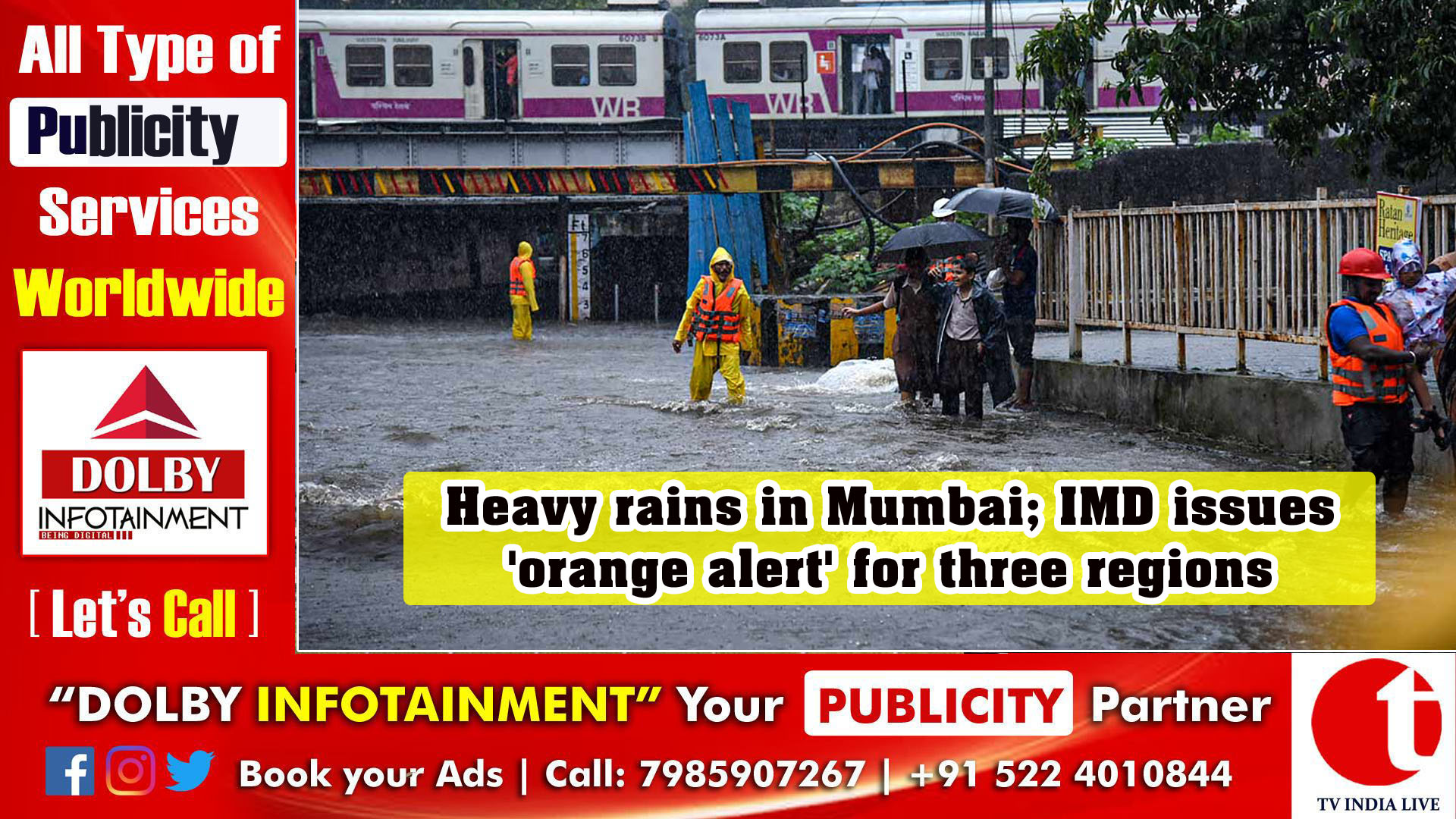 Heavy rains in Mumbai; IMD issues 'orange alert' for three regions