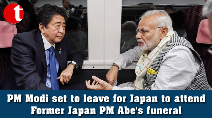 PM Modi set to leave for Japan to attend Former Japan PM Abe's funeral