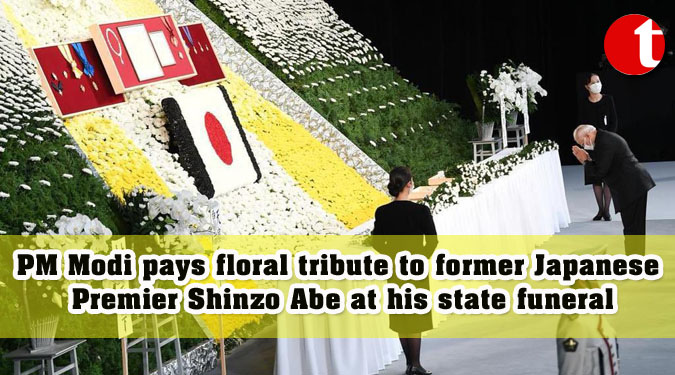 PM Modi pays floral tribute to former Japanese Premier Shinzo Abe at his state funeral