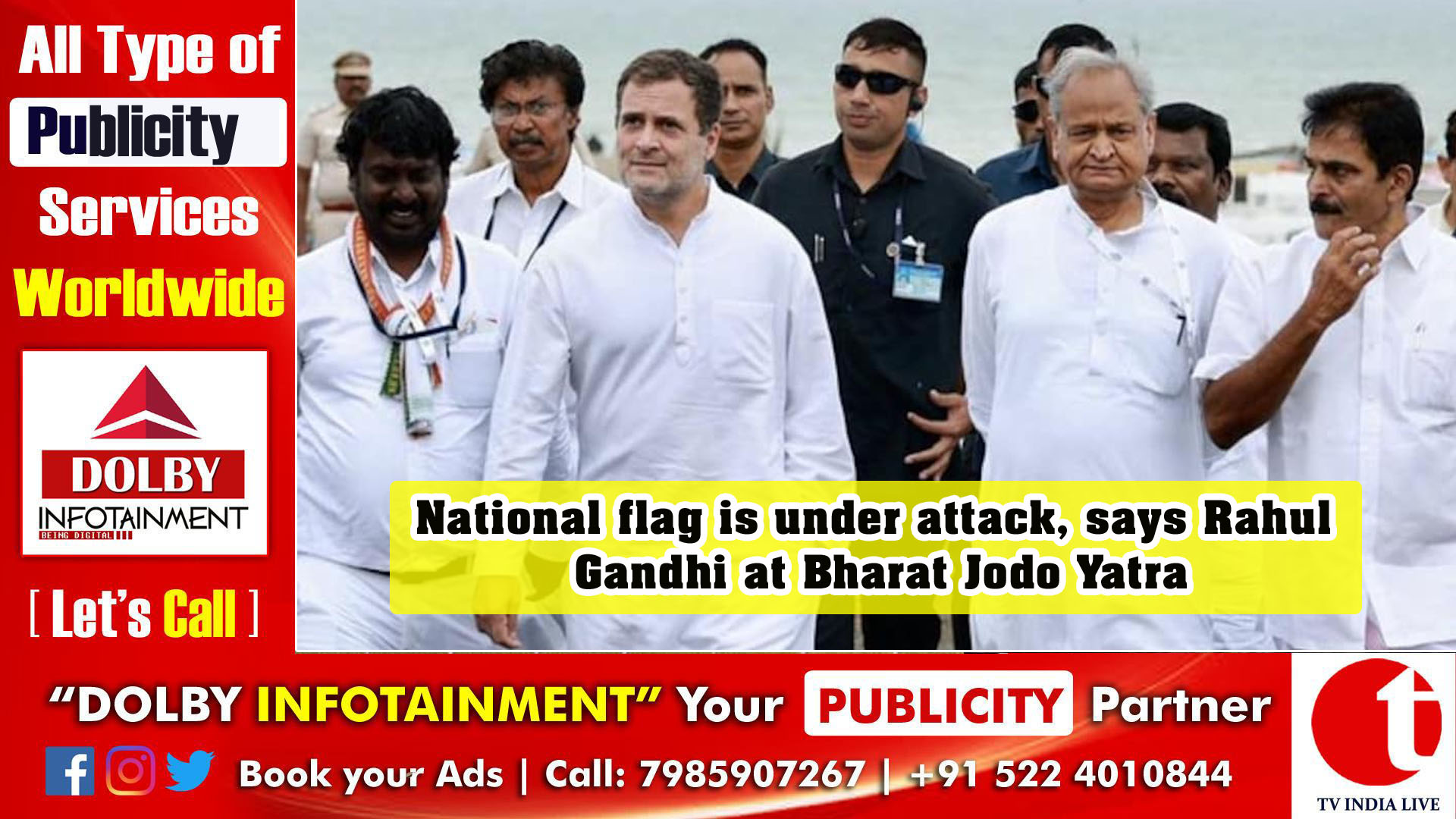 National flag is under attack, says Rahul Gandhi at Bharat Jodo Yatra