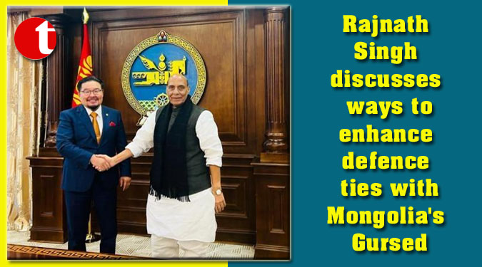 Rajnath Singh discusses ways to enhance defence ties with Mongolia's Gursed